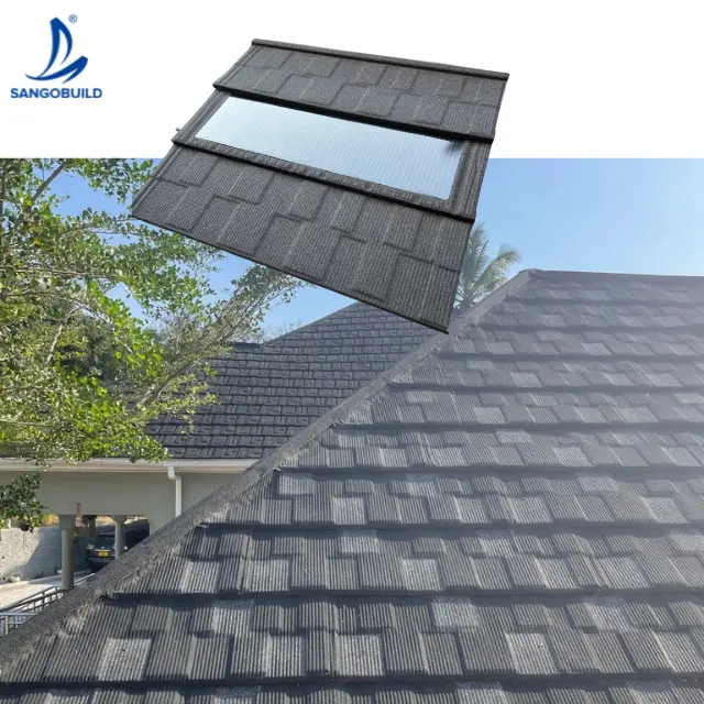 Fábrica Barato BIPV Solar Roof Tiles Durable Metal Roofing Folha Preço 80 Watts Solar Roof Tiles para Casa Residencial