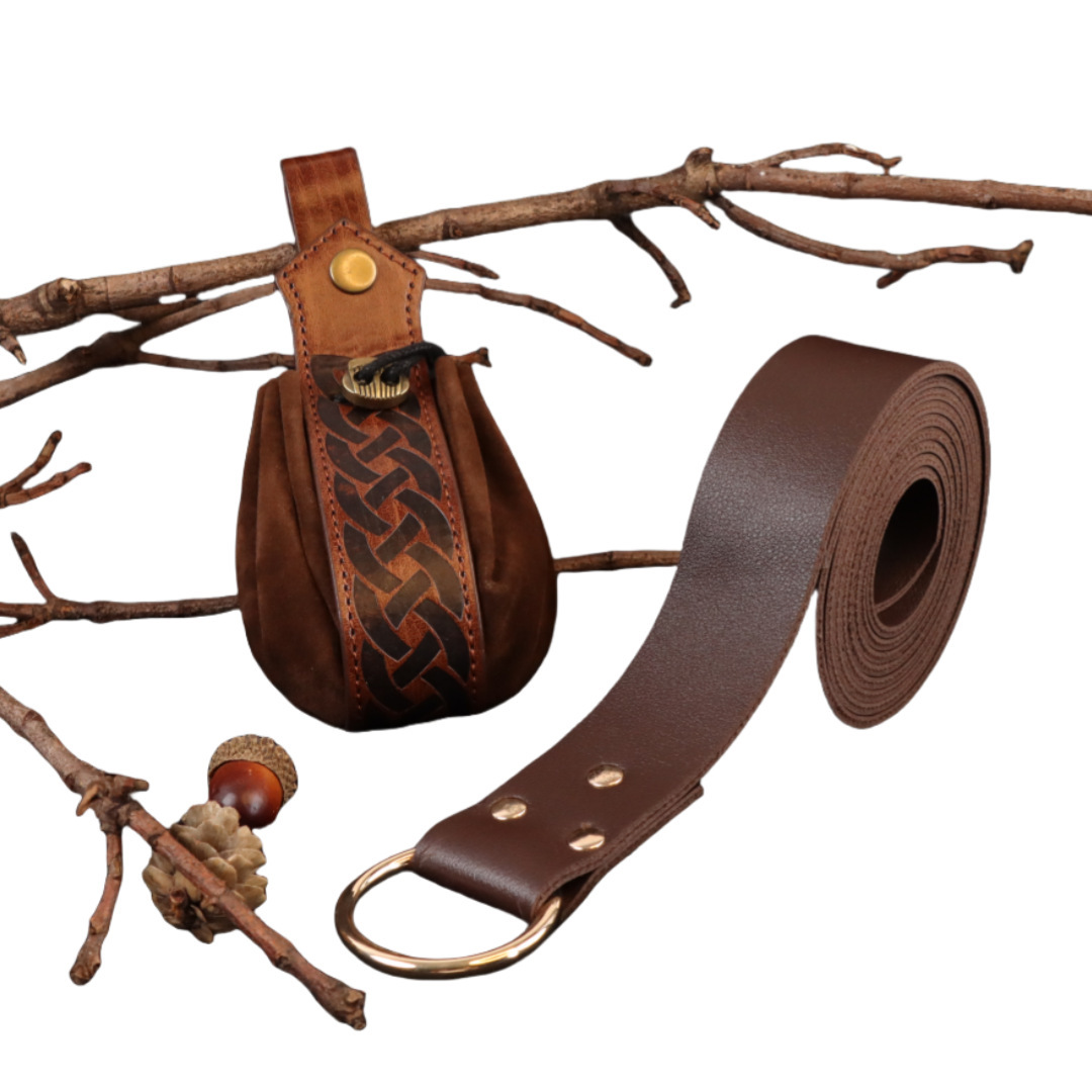 Conjunto dos piezas marrón brillo