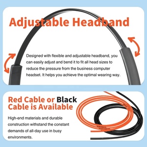Binaural Wired <strong>Headphones</strong> with Mute Button In-<strong>Line</strong> Controls USB Plug Call Center Headset with X2D-M for Optimal Performance - Product Image 5