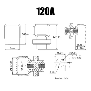120A 200A 300A tüm bakır lityum pil Terminal bloğu yüksek akım enerji Inverter fiş duvara monte tipi depolama konektörü - Product Image 4