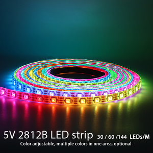 WS2812B ไฟ LED Strip DC 5V 30/60/144 LEDs/m SMD5050 RGB ในตัว IC Magic สีแยกที่อยู่แถบพิกเซลแบบยืดหยุ่น - Product Image 2