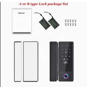 Glass Door Slide <strong>Lock</strong> With <strong>Keys</strong> TTLOCK <strong>Blue</strong>-tooth or Tuya Wifi Smart <strong>Locks</strong> with Screen Biometric Fingerprint Electronic <strong>Lock</strong> - Product Image 5