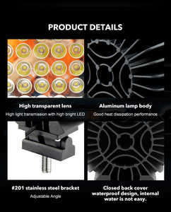 63W 12 7 inç yuvarlak LED çalışma ışığı Spot ışın 12V 24V Offroad kamyoneti SUV traktör için su geçirmez ağır LED çalışma ışığı