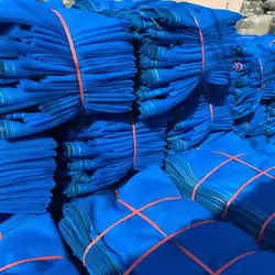 Rete ombreggiante di sicurezza per impalcature da costruzione in plastica verde con protezione anticaduta in HDPE blu - Product Image 6