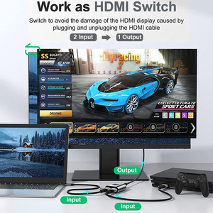 OEM de fábrica 2 puertos 2 en 1 salida 4K bidireccional para HDMI Splitter 2x1 4K60HzBi conmutador bidireccional direccional HDMI Switch - Product Image 3