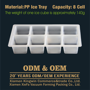 Xiefa cấp thực phẩm Stackable có thể tái chế BPA Free & không độc hại PP 8-lưới <span class=keywords><strong>Ice</strong></span> <span class=keywords><strong>Cube</strong></span> khay cho tủ đông - Product Image 3