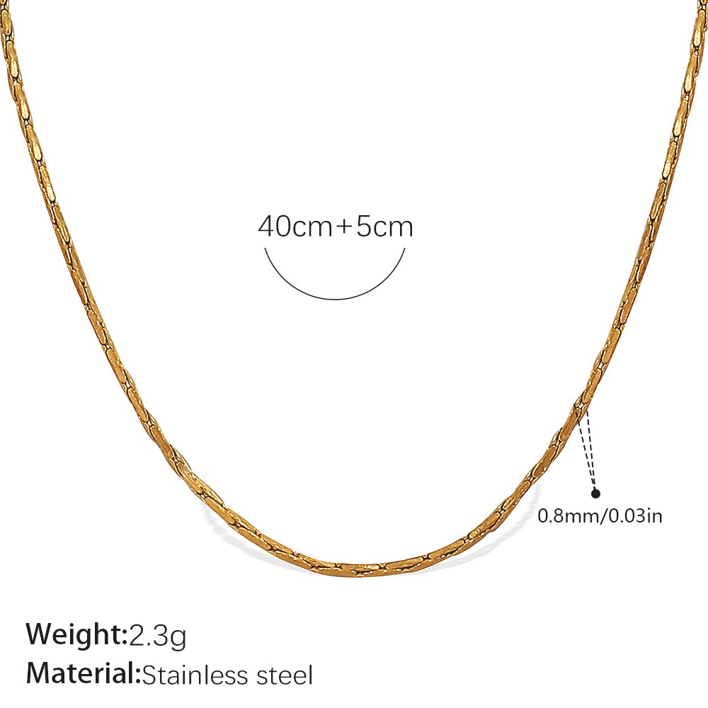 Or 0.8mm marteau chaîne carrée