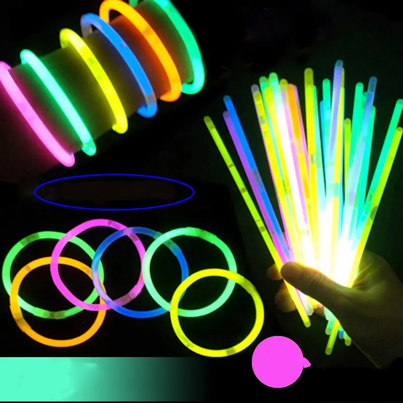 Palos luminosos fluorescentes para fiesta, con conectores para barras luminosas pulseras, collares, Neon, fiesta de boda, Festival, juguetes coloridos