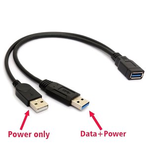 USB 3,0 A hembra a doble USB macho 2,0 y 3,0 datos de carga Y Cable divisor para teclado ratón Flashdrive