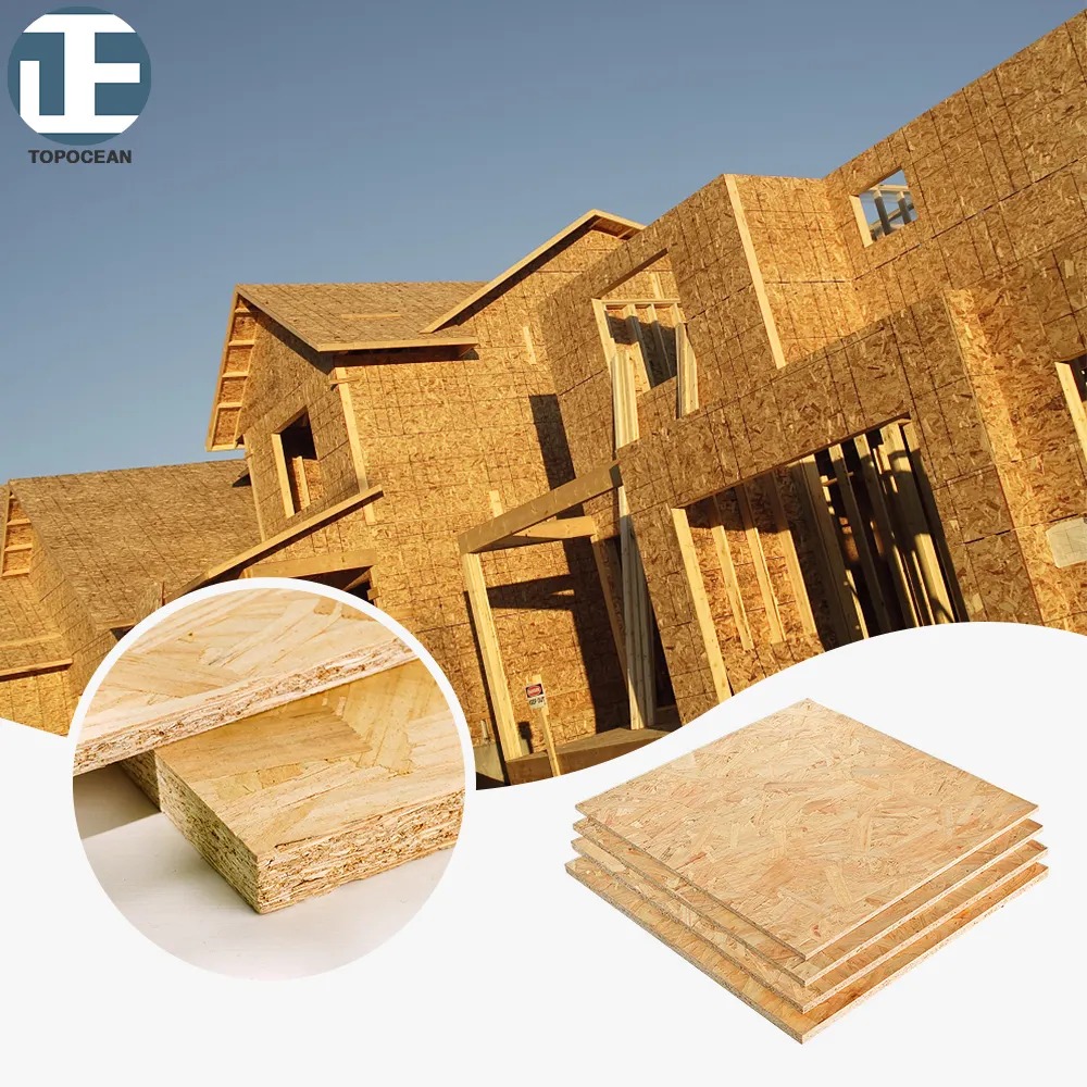 Topocean khả năng chịu nước osb giá rẻ Hội Đồng Quản trị osb3 1220*2440 9.5mm 11.1mm 18mm ván ép flakeboard cho xây dựng