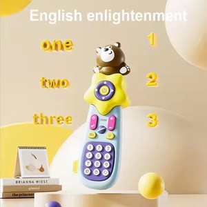 2025 popüler küçük ayı uzaktan kumanda öğrenme makinesi bebek erken eğitim cep telefonu bebek oyuncakları ışık ve müzik ile - Product Image 3