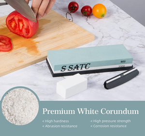 Whetstone 600/2000 Grits Wet <strong>Stone</strong> Sharpening Kit <strong>with</strong> Non-slip <strong>Rubber</strong> Base Angle Guide And Flattening <strong>Stone</strong> - Product Image 3