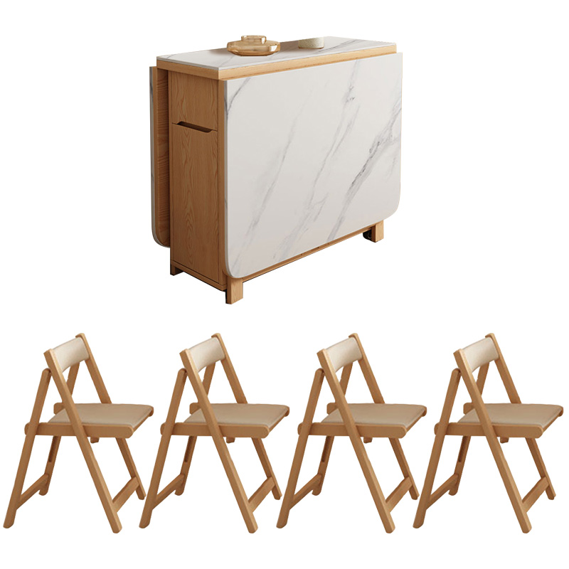 1 table 4 chaises Planche de roche blanche en bois