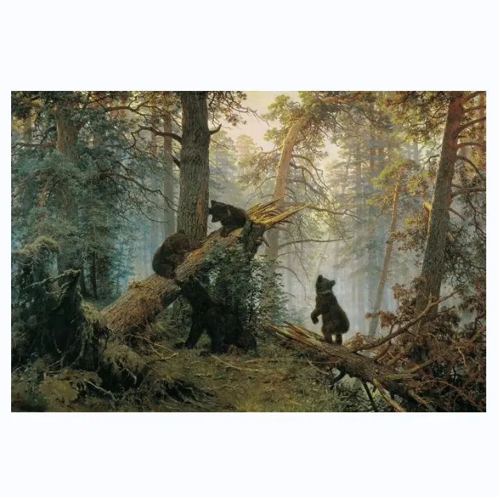 Buổi Sáng nổi tiếng trong bức tranh rừng thông của bức tranh nghệ thuật tái tạo IVAN shishkin