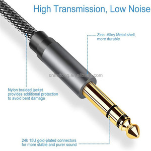 OEM Audio Speaker Cable 3.5mm to Double 6.35mm Aux Cable 2 <strong>Mono</strong> 6.5 <strong>Jack</strong> to <strong>3.5</strong> Male for Phone to Mixer Amplifier 6.35 Adapter - Product Image 4