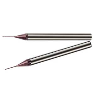 2 flüt düz uzun boyunlu frezeler 1mm 1.5mm 2mm HRC60 katı karbür CNC derin oluk kesici freze kesiciler yönlendirici Bit bıçak - Product Image 1