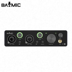 Venta al por mayor OEM X2 interfaz de audio de Estudio 2 canales XLR entradas digital portátil 48V micrófono tarjeta de sonido para PC estudio de grabación