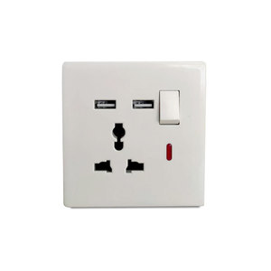 High-quality Double Panel <strong>Multi</strong>-<strong>function</strong> Safe <strong>2</strong> Position <strong>Socket</strong> With Switch Indicator Light Household Hot Selling - Product Image 3