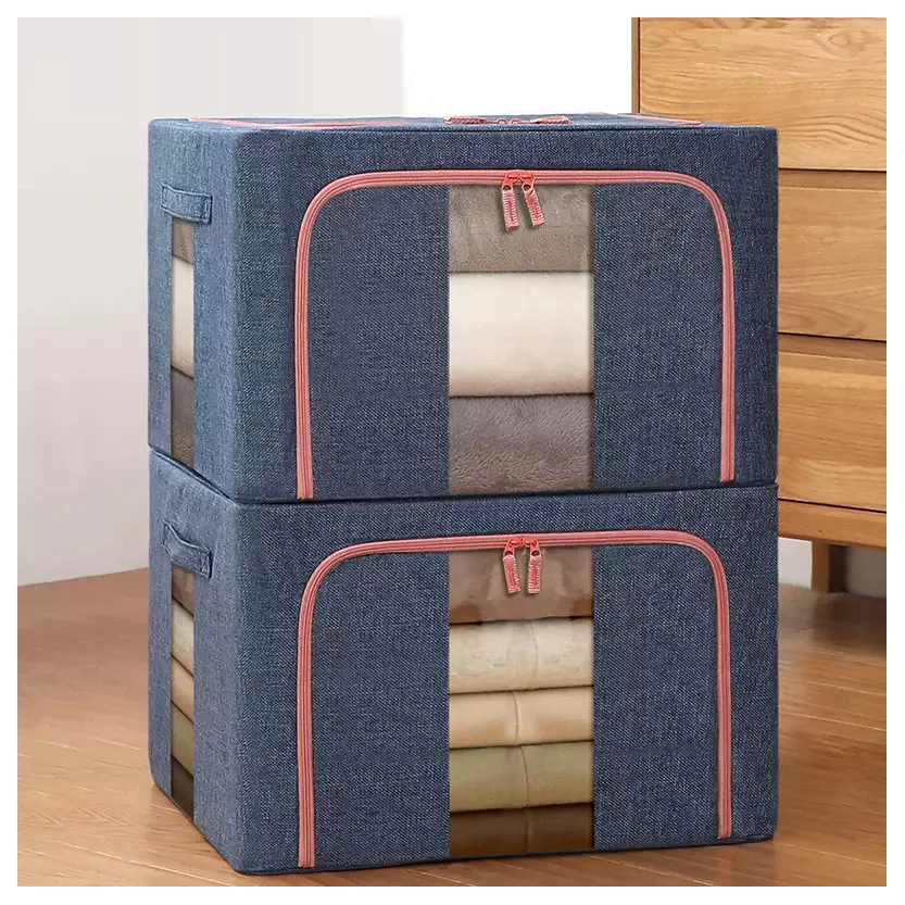 Borsa multifunzione per abbigliamento pieghevole per la lavanderia pieghevole scatola di immagazzinaggio in tessuto oxford impermeabile con telaio in acciaio