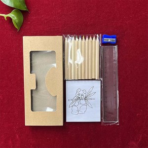Özel logo ve ambalaj kalem çeşitli Kraft kağıt paketleme kutusu 6 Mini renkli kurşun kalem seti - Product Image 3