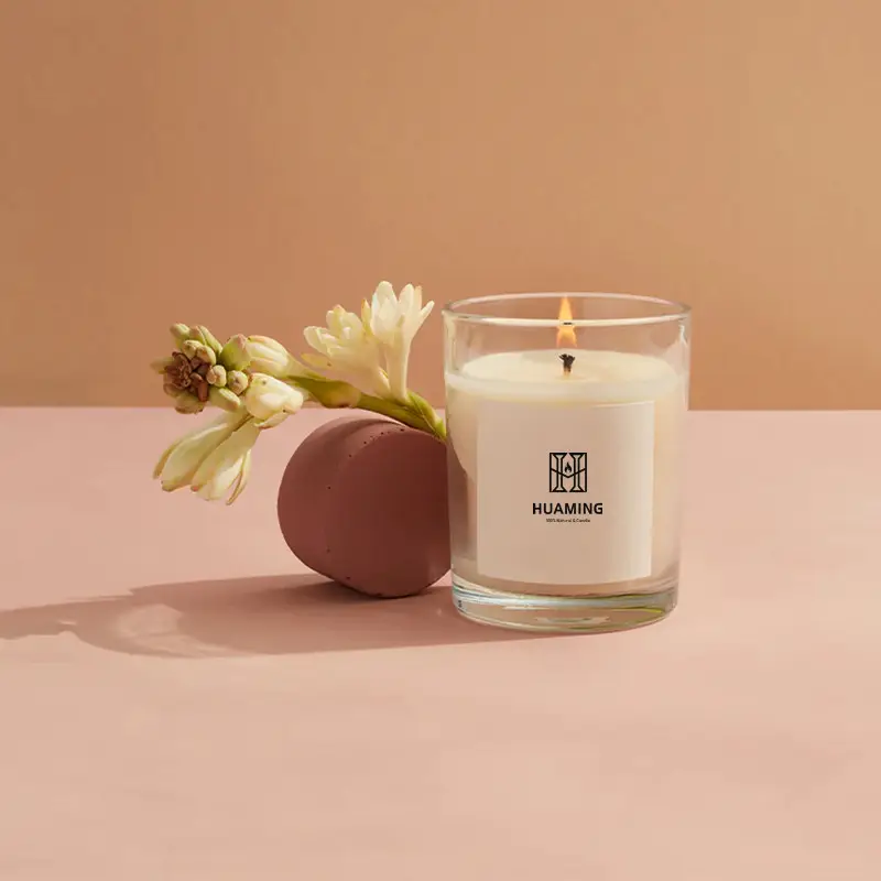 Huaming personalizado 11oz Big Soy Wax Angel velas de aromaterapia perfumadas vidrio de lujo bergamota flor de cerezo galón vela aromática