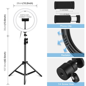 <strong>Best</strong> Price PULUZ 10.2 Inch 26cm <strong>LED</strong> Ring Light + 1.1m Tripod Mount Vlogging Video Light Live Broadcast <strong>Kits</strong>