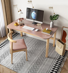 Diseño moderno Simple Fácil instalación Patas de madera maciza desmontables Ahorro de espacio Mesa de ordenador Escritorio y silla - Product Image 2