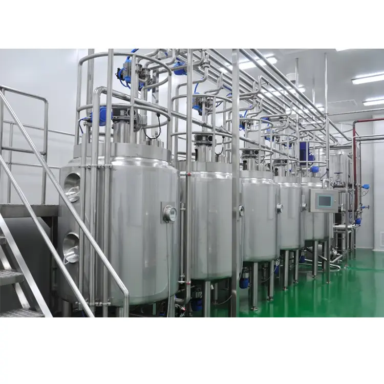 Proceso de producción de yogur completamente automático, línea de producción de leche láctea