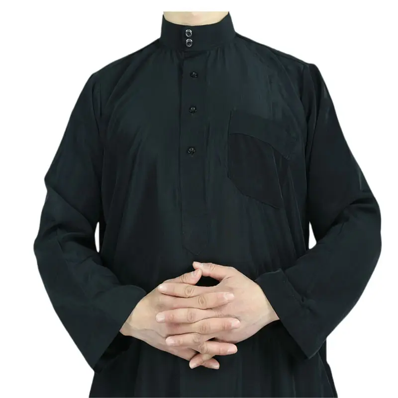 العربية رمضان تصميم مسلم التقليدية ملابس مسلمة الثوب السعودية الرجال الثوب و Thawb الإسلامية الملابس الأسود OEM خدمة الكبار الشرق الأوسط 2000