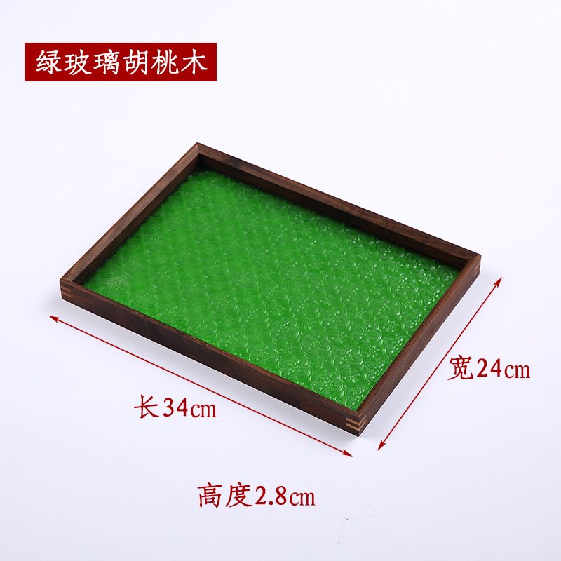 Green glass walnut wood, unit price: 34*24*2.8