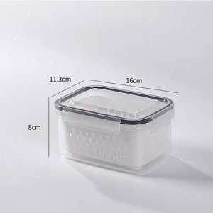 Refrigerador rectangular organizador contenedor de almacenamiento de alimentos con colador - Product Image 4
