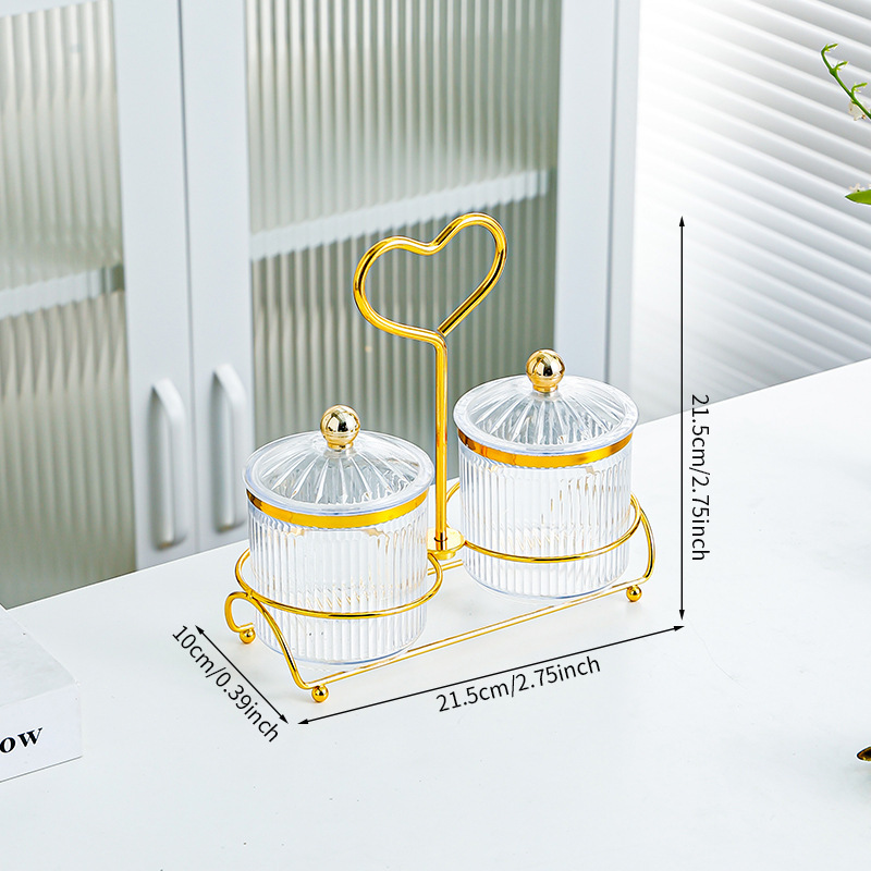 Transparent 2-can diamond cap heart-shaped holder