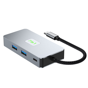 RJ45 Usb tip c Hub yerleştirme ve Usb Hub tipi c Ethernet Qgbps 7-in-1 adaptörü dizüstü anahtarı için Internet - Product Image 3