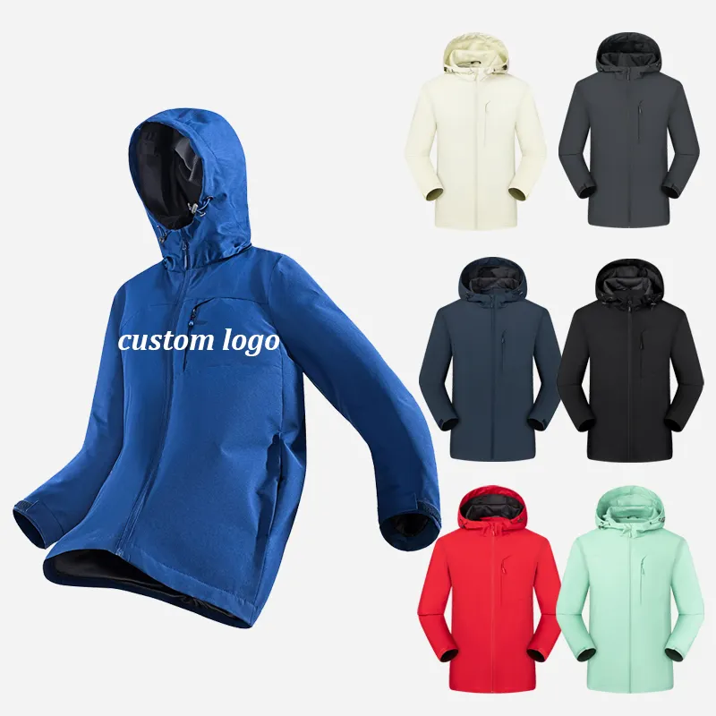 Logo personnalisé veste coupe-vent softshell légère et imperméable pour hommes en plein air pour le voyage la randonnée