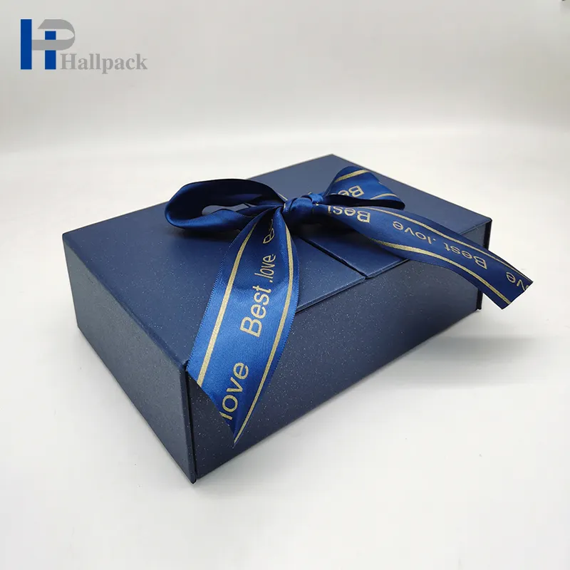 Роскошная коробка с голубой лентой, упаковка для парфюмерии, индивидуальные подарочные коробки для чая, помада, парики для ресниц, инструменты