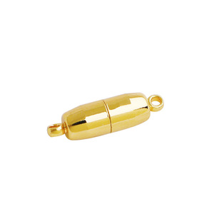 14k镀金光滑蛋形磁扣带螺纹子弹形端Diy手工条纹磁铁配件 - Product Image 5