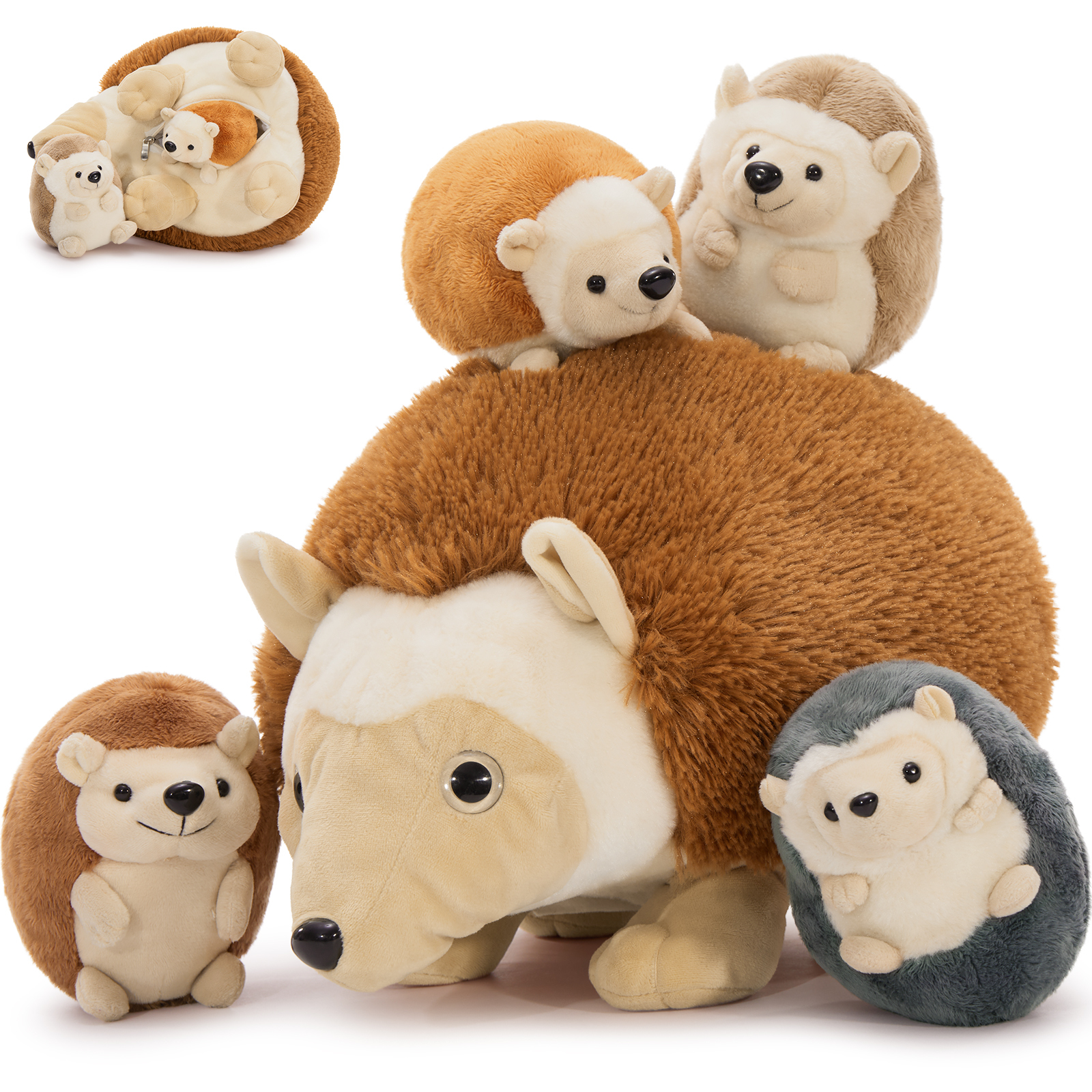 Mother Baby Hedgehog Set