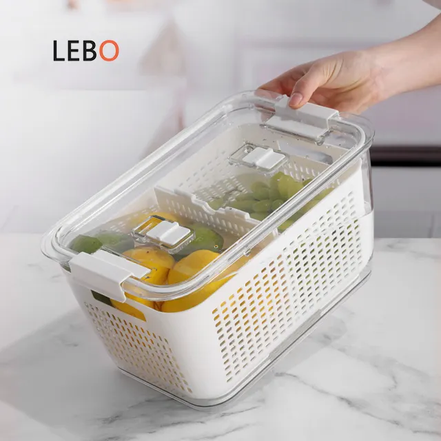 Escurridor de frutas y verduras refrigerables, precio al por mayor, juego de fregadero de cocina, organizador de almacenamiento