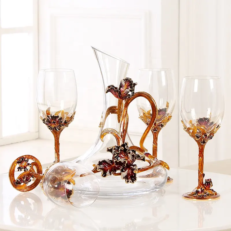 Хрустальные бокалы для вина, Рекламные высококачественные графин и бокалы для вина с изысканной подарочной упаковкой