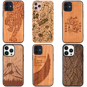 iPhone 16 Pro、iPhone 15 Pro MAX激光雕刻图案保护套原装木制手机套 - Product Image 1