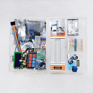 Заводская оптовая продажа, лидер продаж, супер стартовый комплект 28 в 1 для Arduino R3 включает в себя SG90 1602A IIC макетная плата шагового двигателя в наборе