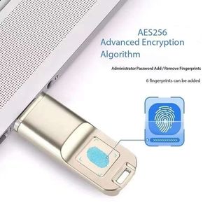 Dual-Purpose 64GB USB 3.0 Type-C Interface <strong>Memory</strong> Disk Fingerprint <strong>Encryption</strong> <strong>Flash</strong> Drive Pen for Computer Mobile Phone Metal - Product Image 6