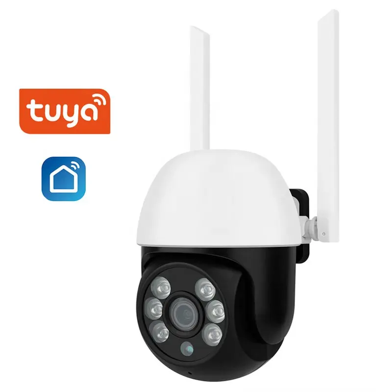 Tuya आउटडोर निविड़ अंधकार IP67 HD चौड़े कोण निगरानी 1080P 3MP संचालित बाहरी एसडी कार्ड वायरलेस PTZ गुंबद सुरक्षा कैमरा