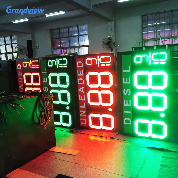 Wholesale 7 segment led display outdoor gas station price signs/gas price change remote control petrol station price board