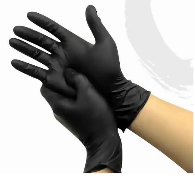 Guantes de nitrilo desechables gruesos de alta elasticidad, guantes de seguridad alimentaria de protección contra el desgaste de alta elasticidad sin polvo