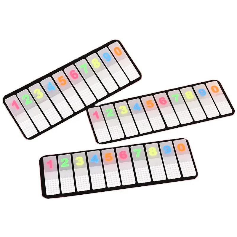 Números auto-aderente ponta removível neon page, marcadores adesivos notas adesivas tabelas de índice colorido abas de animais de estimação fluorescente notas adesivas