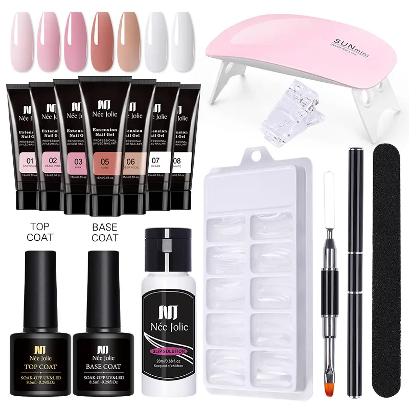 Kit para manicure de cristal, kit para aplicação de unhas em gel, conjunto profissional de cor das unhas, com lâmpada uv