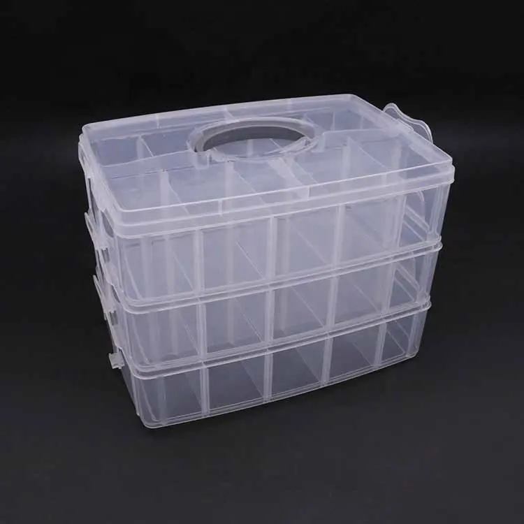 雑貨収納ボックスビンCLASSICカスタマイズロゴスタッカブルパーティションメッシュ子供用プラスチック持続可能な透明プラスチック3層