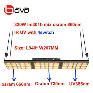 Bava uvbグローバーフルスペクトルマール300wlm301hlm301bボードリフレックLEDストリップ730nm遠赤色LEDグローライト