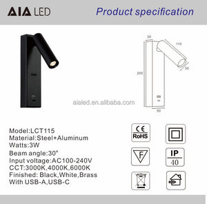 Modern Surface Headboard Reading Wall Lamp Type-C USB Reading Light Bedside Wall Lights USB Type-C for Villa Hotel Peoject - Product Image 2